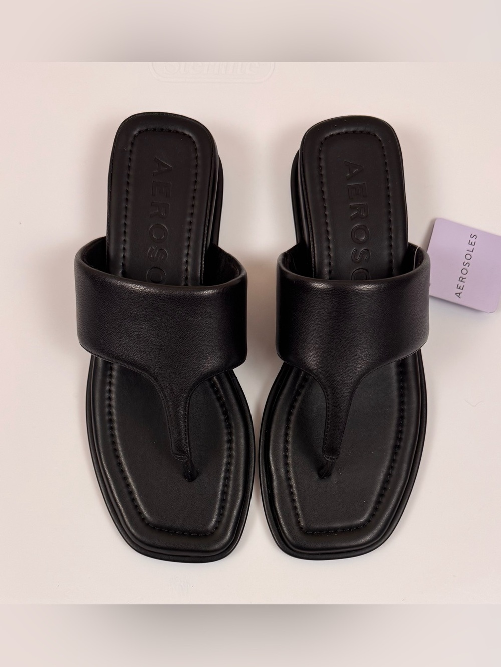 Aerosoles Barry Sandals in Black Leather